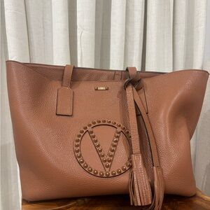 Valentino Tan Leather Tote Bag